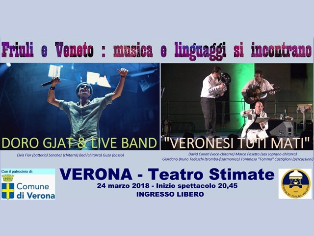 Friuli e Veneto: musica e linguaggi si incontrano (Fogolâr Furlan di Verona, sabato 24 marzo, ore 20.45 – Teatro Stabile, Verona – ingresso libero)